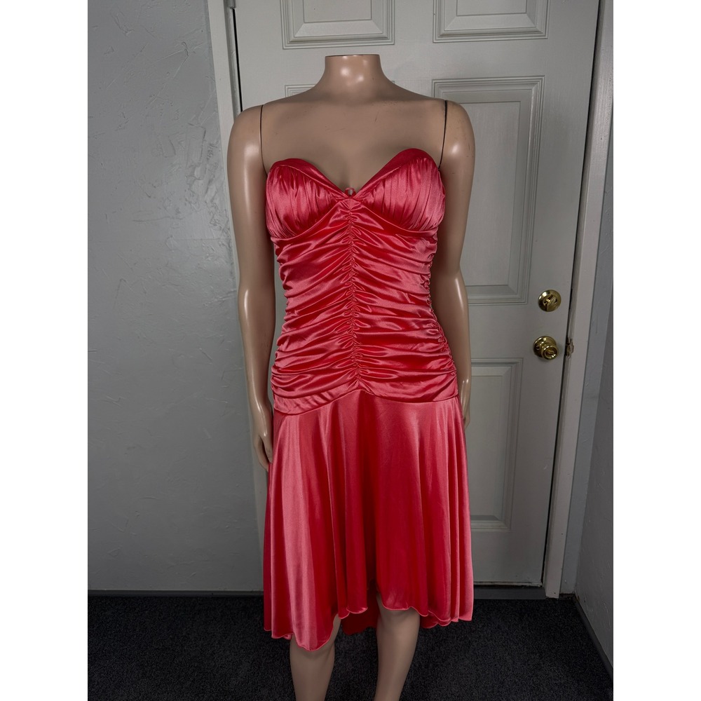 Vintage Y2K XOXO Dress M Formal Party Evening Medium Prom Strapless Ruched SS19